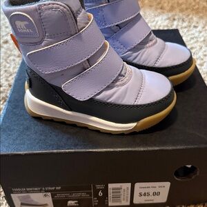 Sorel Toddler Whitney II Strap Boots in Purple and Black